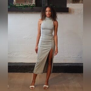 NWT Madison The Label Belle Denim Maxi Dress